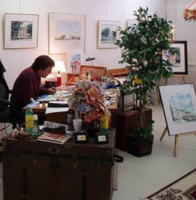 Artist Joseph Buczkowski in his studio at the Market Street Art Studios.